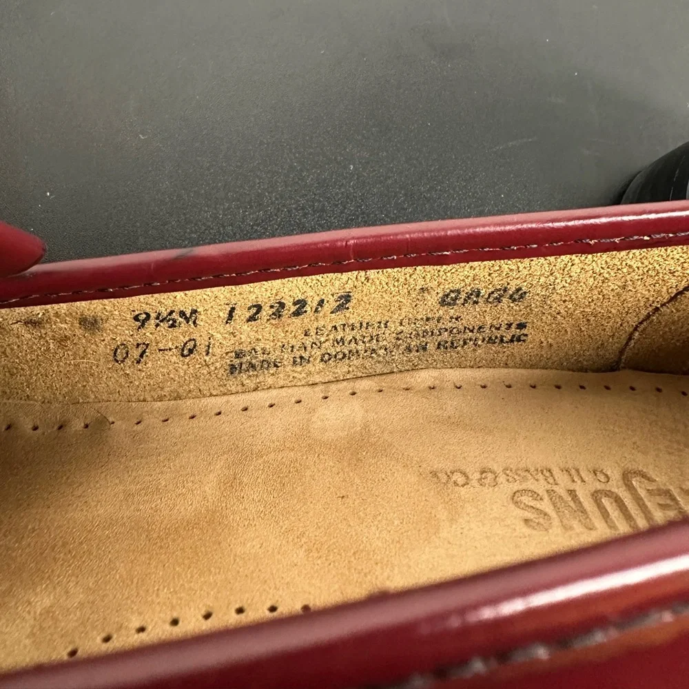 GH Bass & Co Weejuns Fringe Horsebit Loafers Dress Shoes Women’s 9.5 Burgundy - Picture 12 of 12